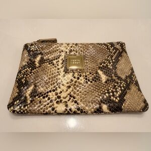 Herve Leger Snakeskin Clutch with Gold Plate